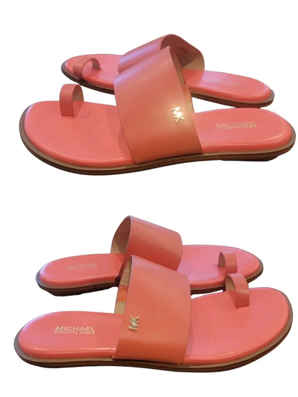 Michael Michael Kors August Flat Sandals in Pink Grapefruit